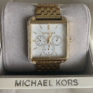 MICHAEL KORS drew gold womens watch with diamond detail MK4374